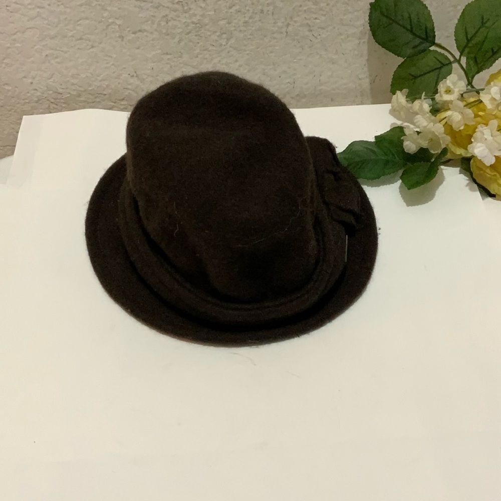 Betmar NY Brown Ruffle Wool Blend Bucket Hat - Picture 5 of 7